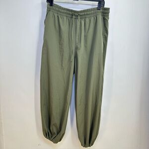 Stretchtech Size L Womens' Army Green Elastic Waist an Drawstring Joggers